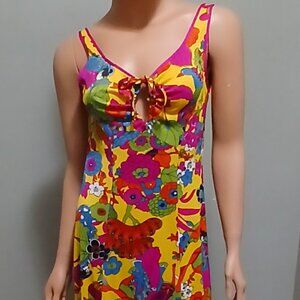 Stunning VTG Nighty 1960-70s Lingerie D'Amor by Molyclaire Size S Silky Oriental